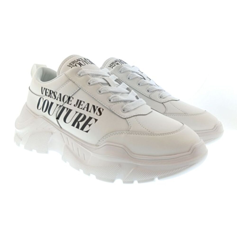 Versace Jeans Couture Mens White / Black Chunky Logo Sneakers